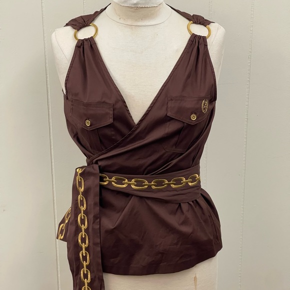 JC de Castelbajac Paris 2000s brown wrap top - Picture 1 of 12